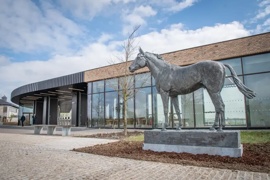 Curragh Racecourse horse statue outside the front