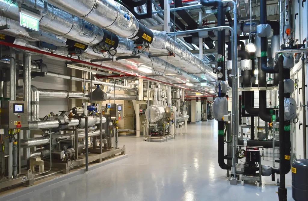 Mechanical Piping fitted in a medical facility