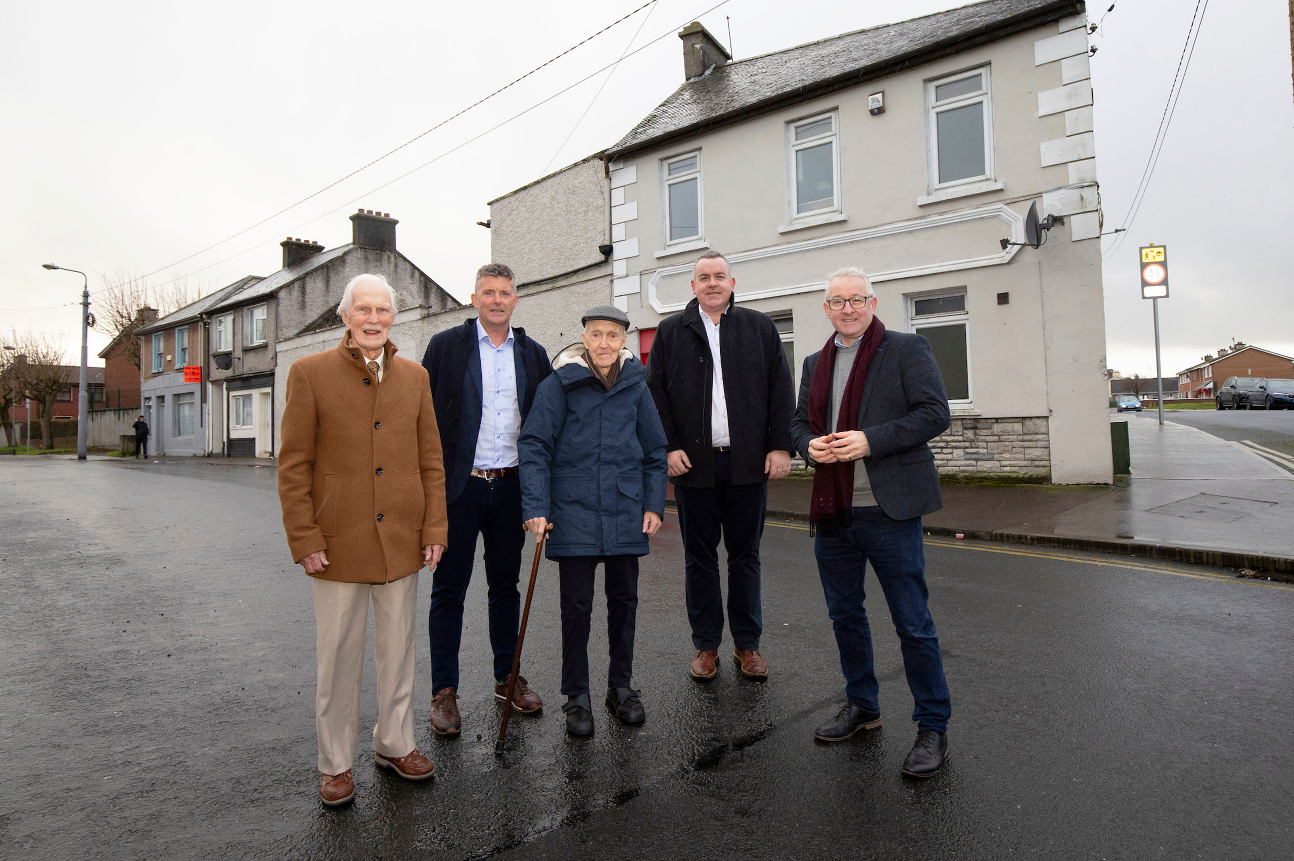 Michael Kirby, Jimmy Kirby, Tom Kirby, Henry McCann, and Mark Flanagan during a recent visit to Kirby Group Engineering's original store in Thomondgate, Limerick. 