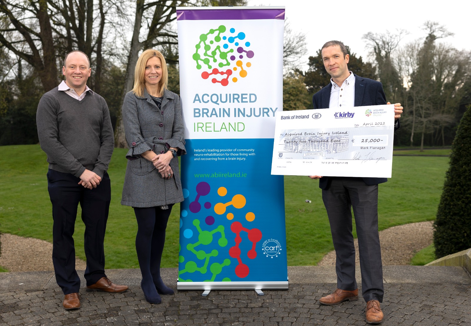 Jonathan Power, Head of Fundraising Acquired Brain Injury Ireland (ABII), Sinead Crawley, ABI Meath Case Manager and Taidgh Dooley, Kirby Associate Director – Leinster BU
