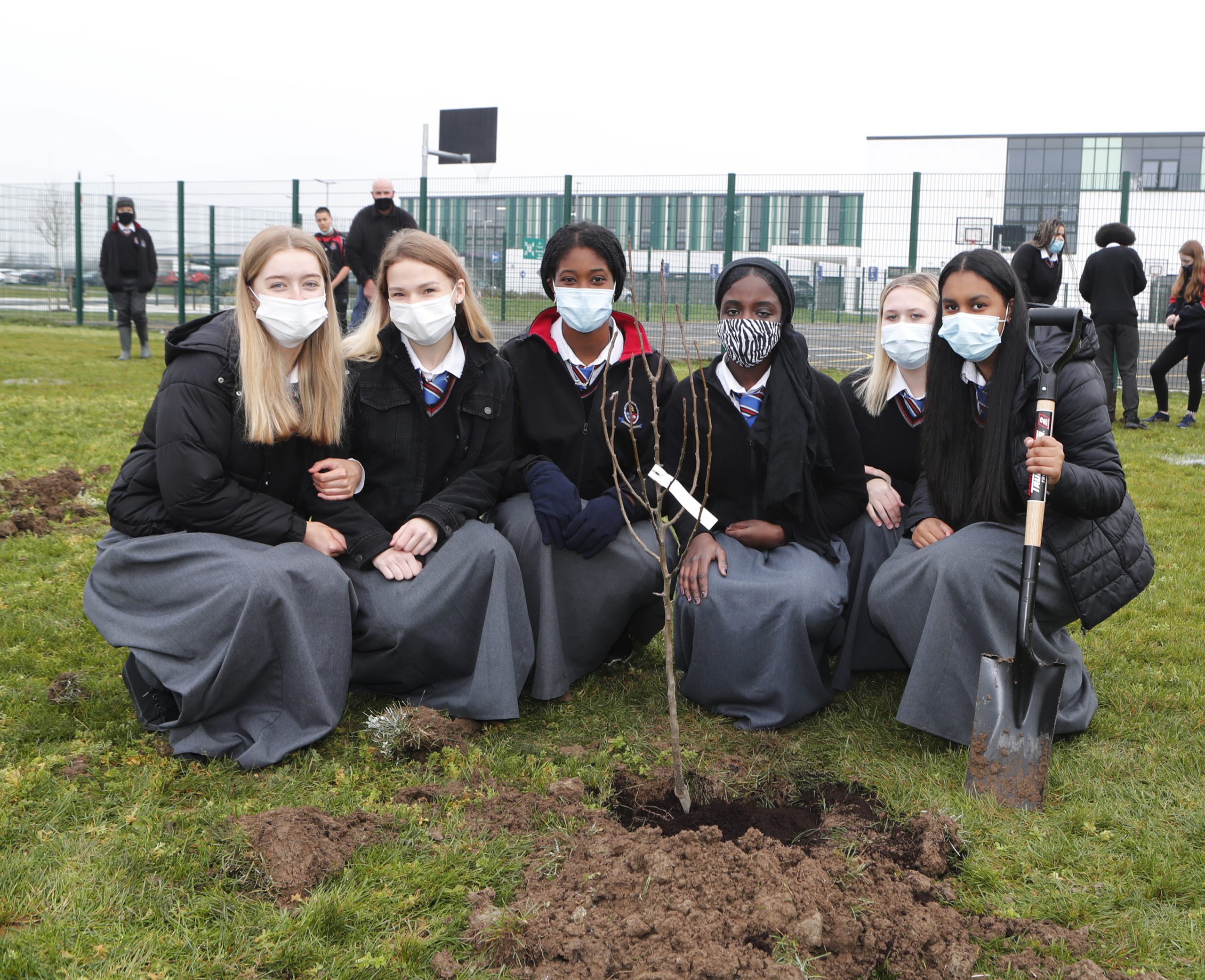 Students of Coláiste Chiaráin, Croom at the planting of the school Orchards