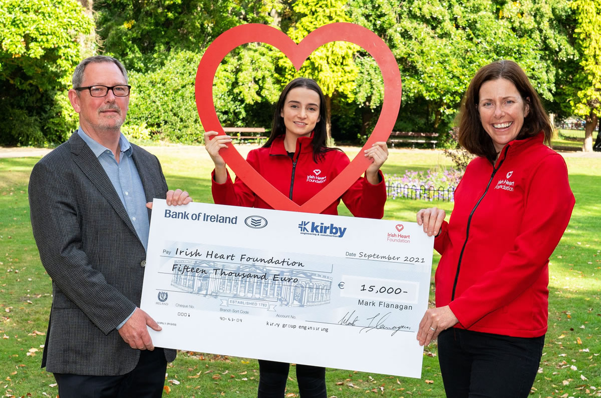 (L-R) Kirby Group QEHS Director Ray Ryan, Sarah Coy, Corporate Partnerships Executive, & Judith Gilsenan, Commercial Director with the Irish Heart Foundation