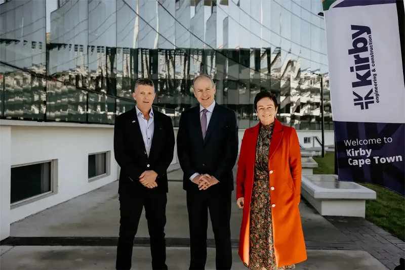Executive Chairman at Kirby Group Engineering Jimmy Kirby, Tánaiste and Minister for Foreign Affairs Micheál Martin TD and Her Excellency Fionnuala Gilsenan, Ireland’s Ambassador to the Republic of South Africa.
