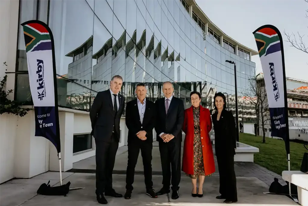 Head of Global Markets at Enterprise Ireland Tom Cusack, Executive Chairman at Kirby Group Engineering Jimmy Kirby, Tánaiste and Minister for Foreign Affairs Micheál Martin TD, Her Excellency Fionnuala Gilsenan, Ireland’s Ambassador to the Republic of South Africa, and Kirby’s Cape Town Office Manager / HR Lead Shamiela Solomons.