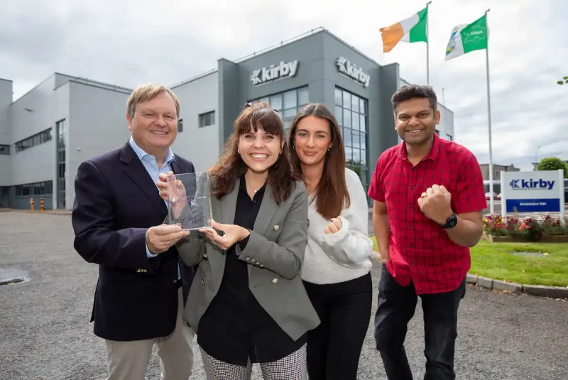 Pictured celebrating the success of the Investors in Diversity Silver Award were, Fergus Barry, Kirby HR Director, Melandri Van Zyl, HR Officer, Michealla Sheedy, Travel Booking Assistant and Rajeev Rajendran, Electrical Engineer.