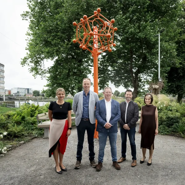 Ruairí Ryan pictured at the unveiling of the Kirby commissioned dodecahedron sculpture at the Hunt Museum, Limerick.
