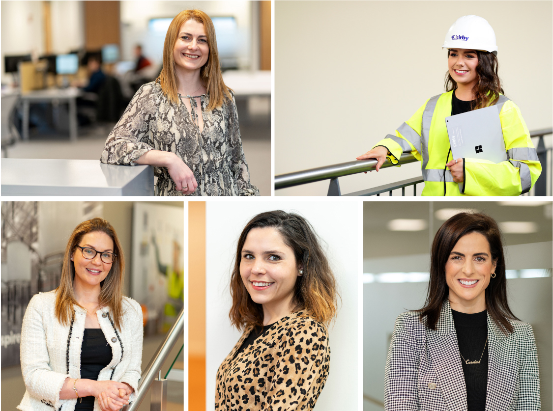 Pictured are Ivana Suvak Simunovic – Project BIM Lead, Eve Cassidy – Civil Engineer,  Suzanne Kirwan – Paralegal Executive, Melandri Van Zyl – HR Officer,  Caroline Keely – Group Financial Accountant