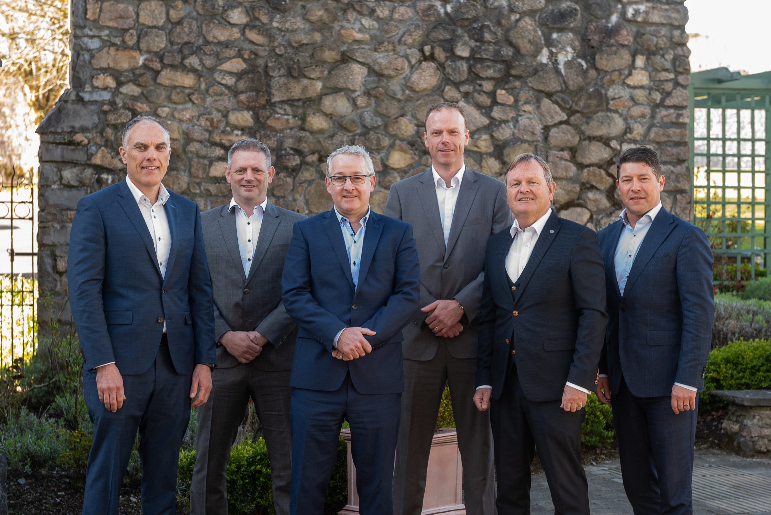 L-R: Hugh Nealon – Operations Director, Mikey Ryan – Operations Director, Mark Flanagan – Group Managing Director, Ruairi Ryan – Operations Director, Fergus Barry – HR Director, Sean Rapple – Pre-Construction Director.