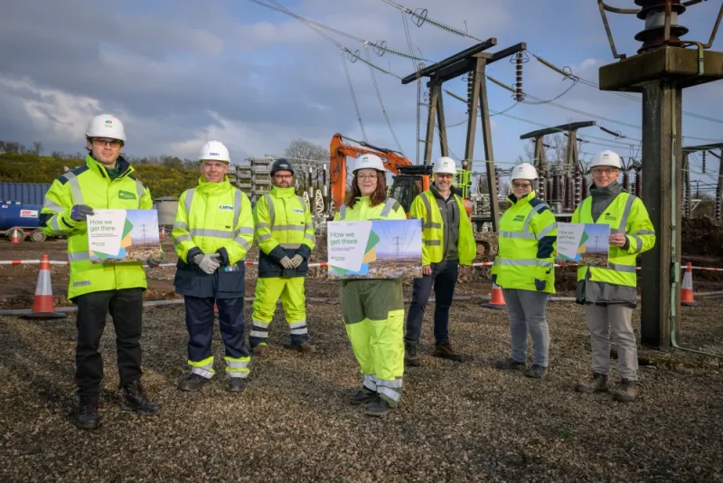 Nicola Connelly, CEO of SP Energy Networks, pictured centre officially kick-starting the five-year £12bn rewiring programme of the central and southern Scotland electricity grid.