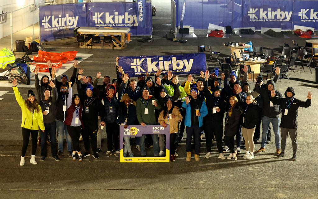 Over 40 members of the Kirby team took to sleeping out for the night in support of the Focus Ireland #ShineALight event. Collectively our team raised almost €34,000 for homeless services across Ireland.