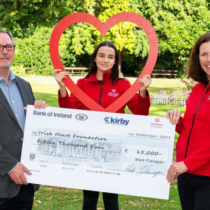 (L-R) Kirby Group QEHS Director Ray Ryan, Sarah Coy, Corporate Partnerships Executive, & Judith Gilsenan, Commercial Director with the Irish Heart Foundation